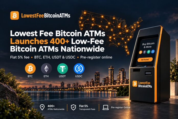 Lowest Fee Bitcoin ATMs Announces Launch of More Than 400 ATMs Nationwide | UseTheBitcoin Lowest Fee Bitcoin ATMs Announces Launch of More Than 400 ATMs Nationwide | UseTheBitcoin