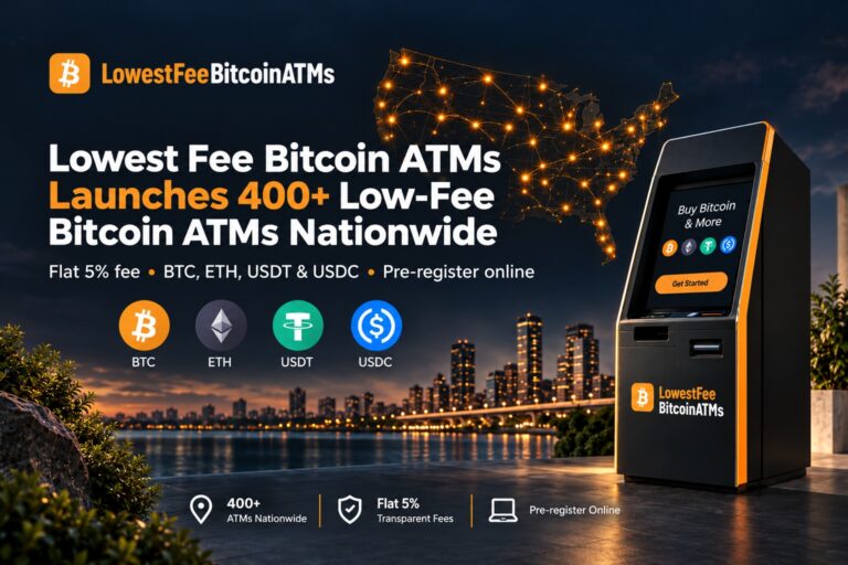Lowest Fee Bitcoin ATMs Announces Launch of More Than 400 ATMs Nationwide | UseTheBitcoin